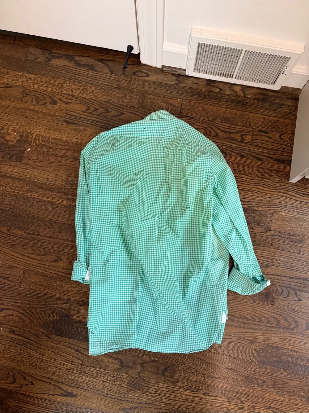 J. Crew Light Green Gingham Button-Down Shirt